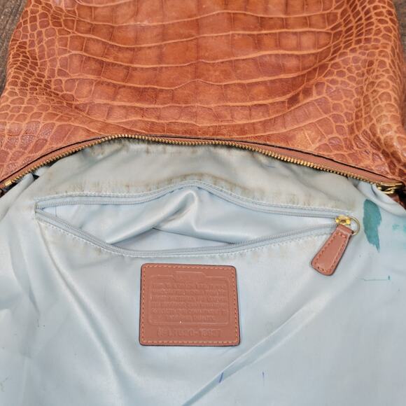 Coach Kristin Embossed Walnut Brown Croc Leather Bag Purse Satchel Limited 16827 - Picture 11 of 16